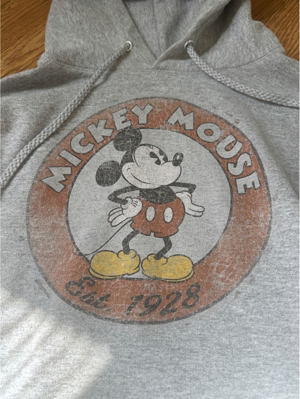 Disney Parks Mickey Mouse EcoSmart Gray Hoodie Sweatshirt Size M